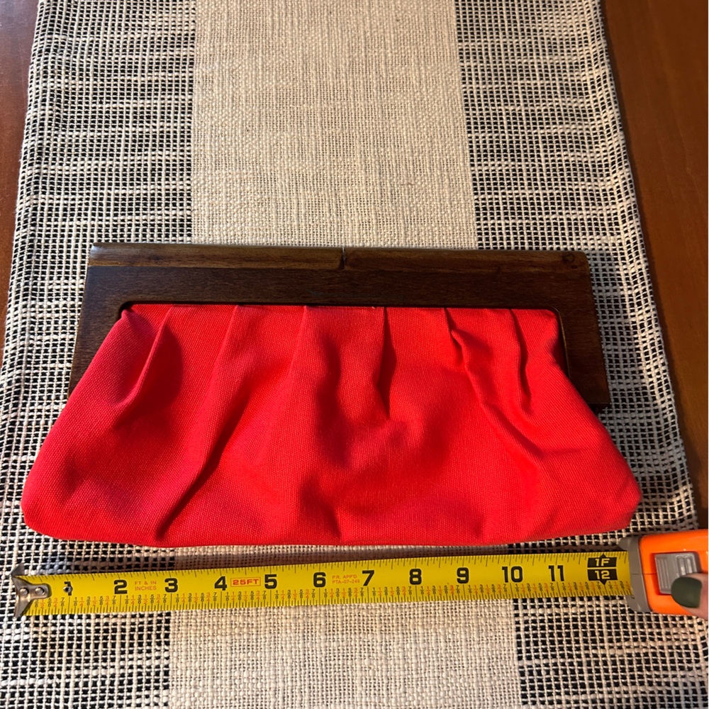 Red canvas clutch
